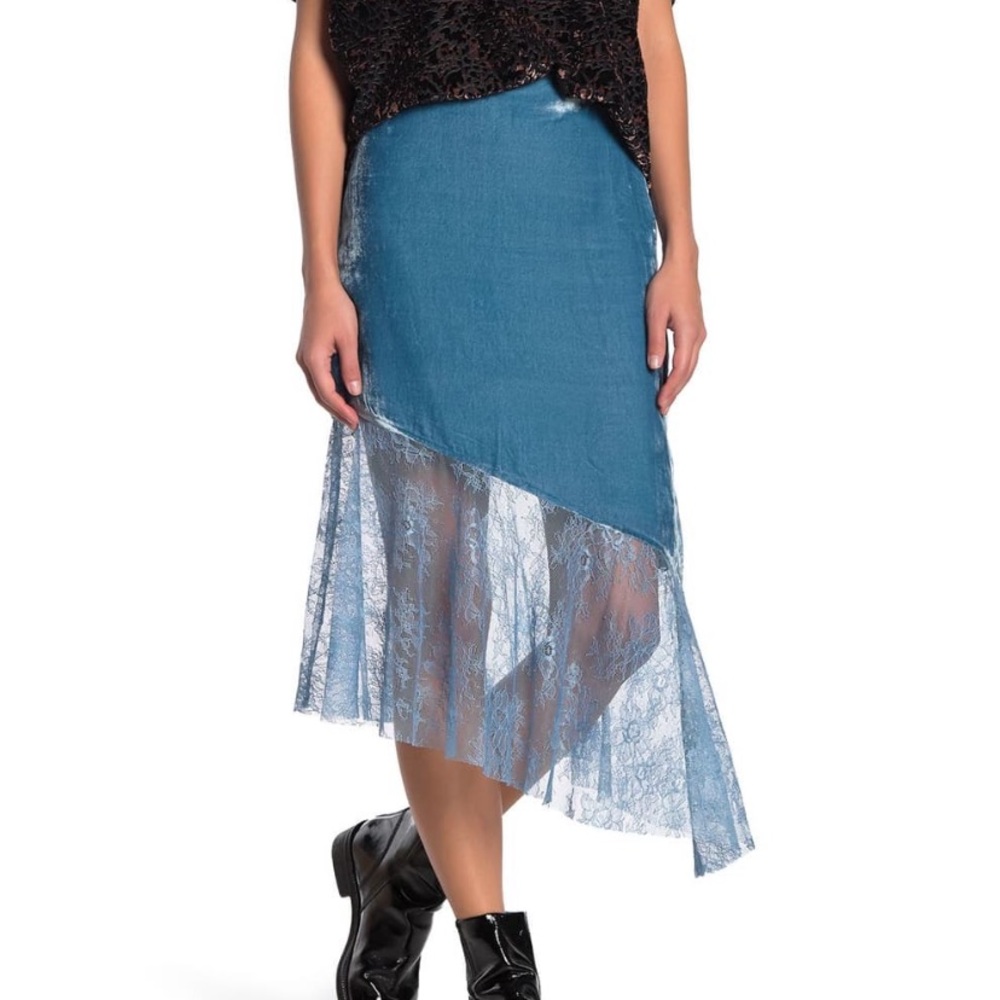 NWT Free People My Lacey Velvet Midi Skirt